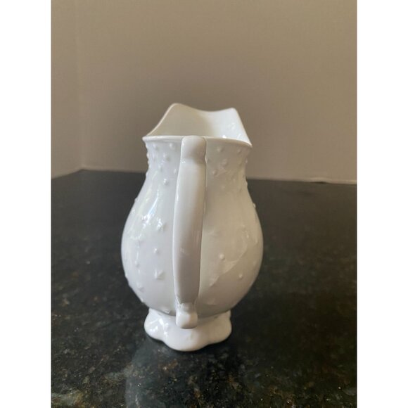 Godinger & Co. 5" Porcelain Cream Pitcher with Embossed Dots - Picture 4 of 9
